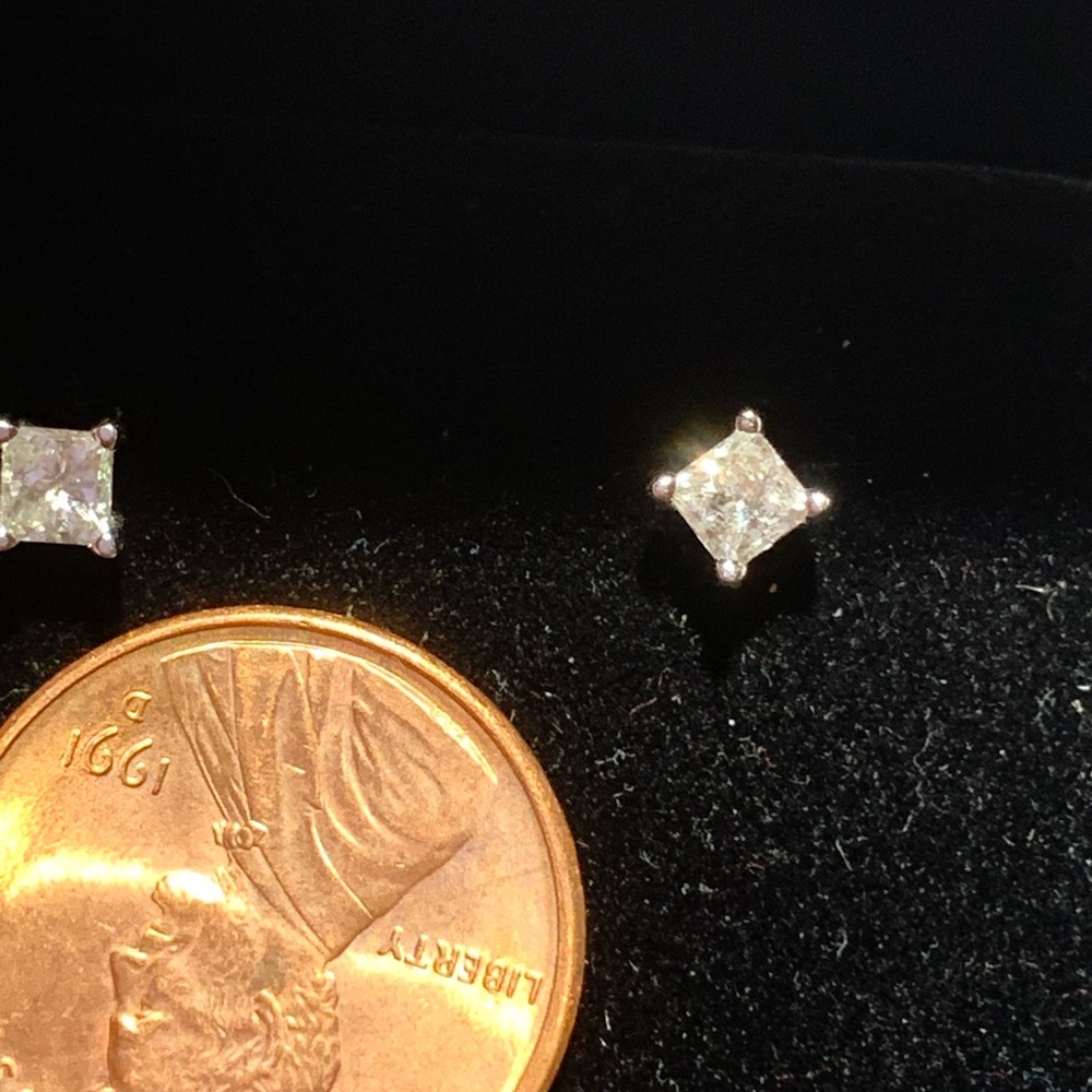 14k Solid Diamond Gold Stud